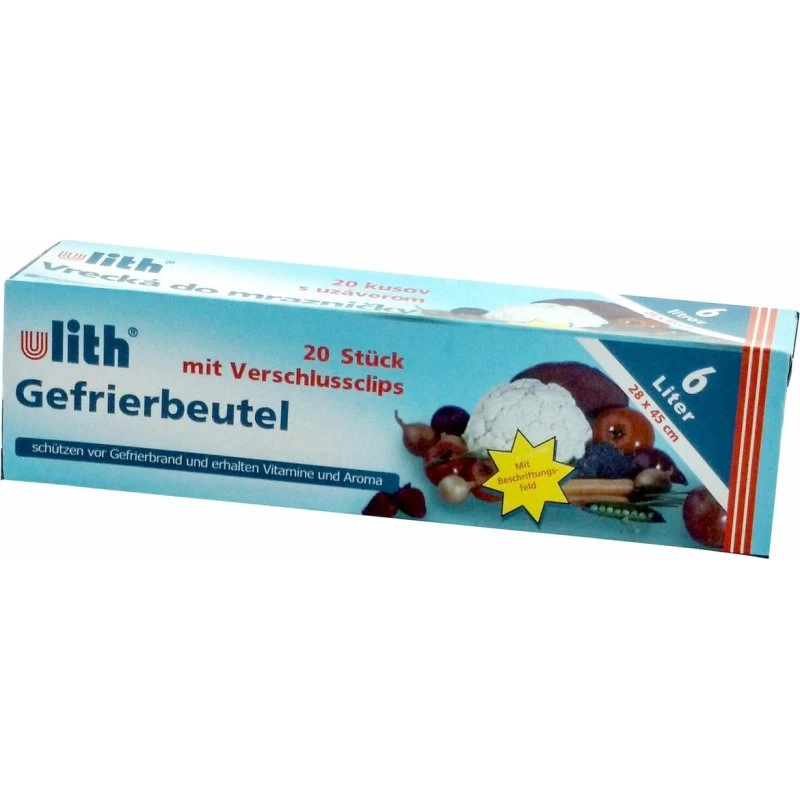 ULITH Gefrierbeutel mit Verschlussclips 1-6 Liter, 4 Größen