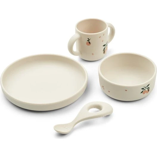 Liewood Vivi Silikon-Geschirr-Set 4er-Pack Peach/Sea