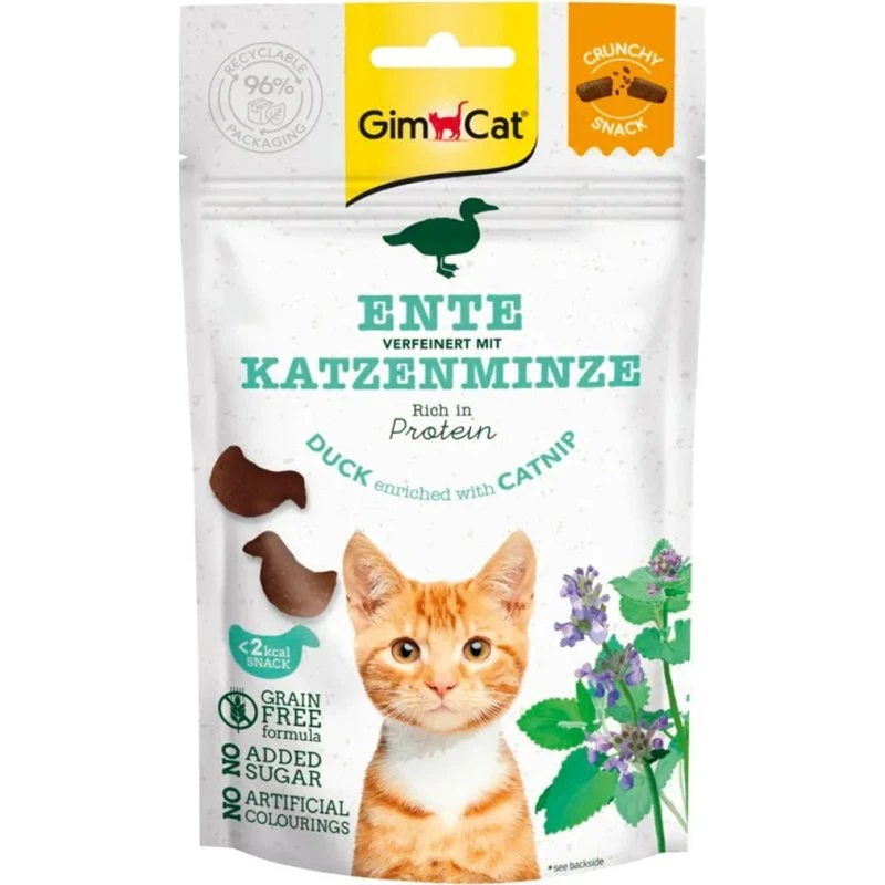 GimCat Crunchy Snacks Ente mit Katzenminze 50 g