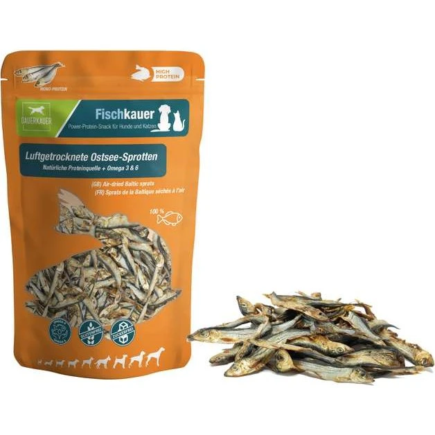 Ostsee-Sprotten Dauerkauer 60g – natürliches Protein für Hunde & Katzen