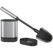 Metaltex Cleany WC-Garnitur Silikon flach schwarz/silber