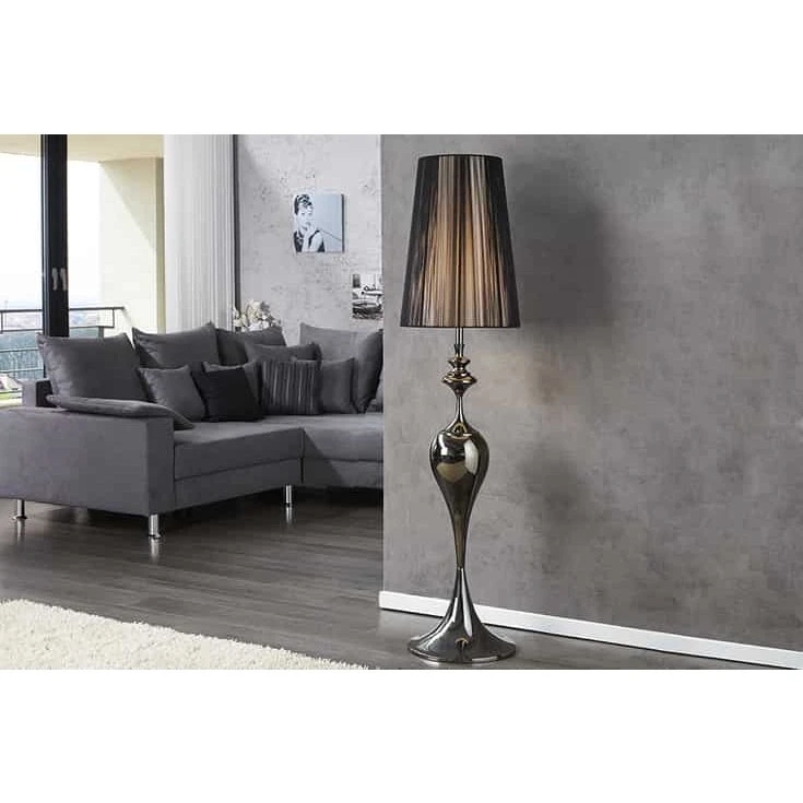 LUCIE Stehlampe 160 cm schwarz Barock Stil