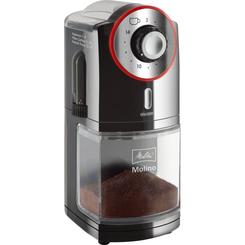 Melitta Molino Kaffeemühle 200 g, schwarz/rot