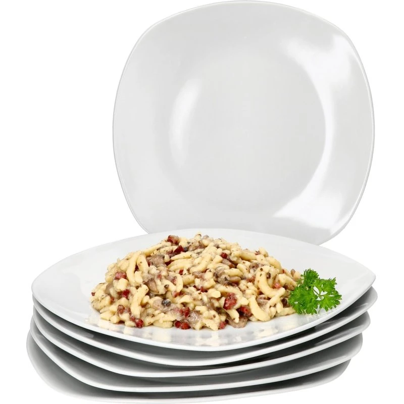 Lotta 6er Set Speiseteller weiß Porzellan 6 Personen