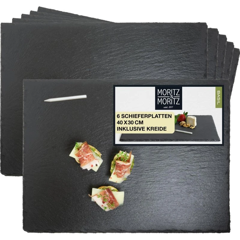 Moritz & Moritz Schieferset Basil 6x40x30 cm mit Kreidestift