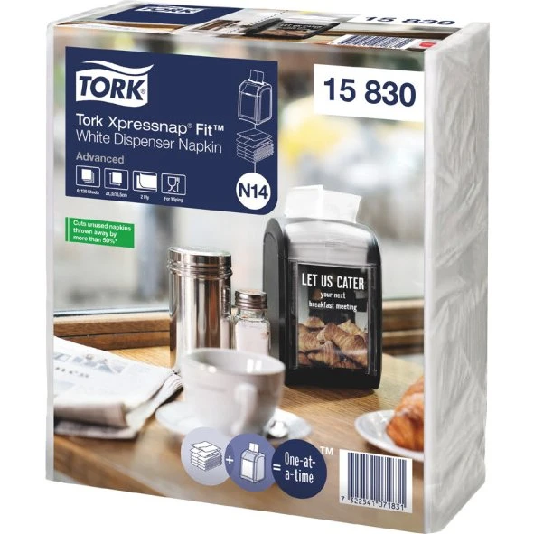 TORK Xpressnap Fit Servietten 16,5 x 21,3 cm 2-lagig weiß