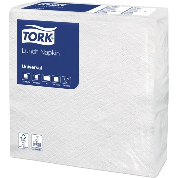 TORK Lunch-Servietten 300x300 mm, 1-lagig, weiß