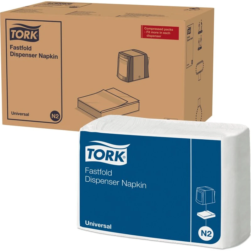 Tork 10933 Fastfold Spenderserviette 1-lagig weiß, 24,8 x 21,3 cm