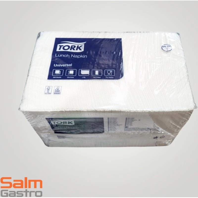 Tork Servietten 1/8 Falz 33x33 cm weiß 1-lagig 500 Stück