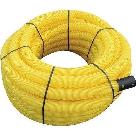 PVC-Drainagerohr DN80 gelb 50 m mit Muffe