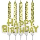 PME Kuchenkerzen Set Gold Happy Birthday