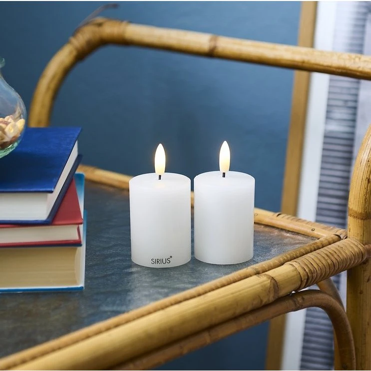 Sirius Sille Mini LED-Echtwachskerze 2er Set weiß