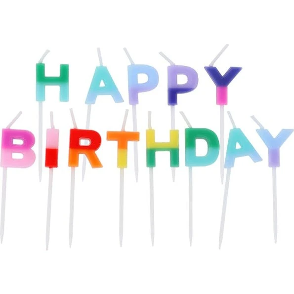 HeepHelpHurrah! Happy Birthday Kerzen 13Stk 6cm bunt