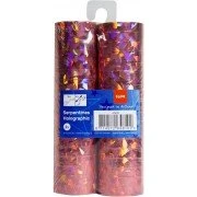 Holographische Rosa Luftschlangen 4m, 2 Stück
