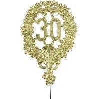 Goldene Jubiläumszahl 30 Ø8cm, 10 Stück
