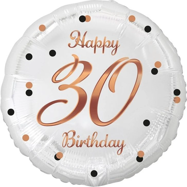 Roségold Zahl 30 Folienballon 18''