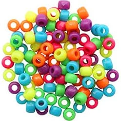 Glorex Schmuckperlen Neon 6 x 9 mm, 25 g