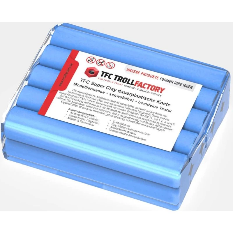 TFC SuperClay Hellblau 500g dauerplastisch