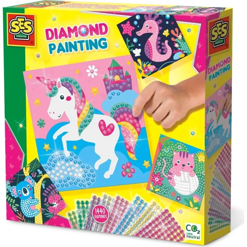 SES Creative Diamanten-Mosaik-Set: Fröhliche Tiere