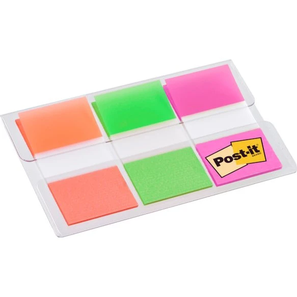 Post-it® Index Haftstreifen 680-OLP, 25,4 x 43,2 mm, 3-farbig (Orange, Grün, Pink)
