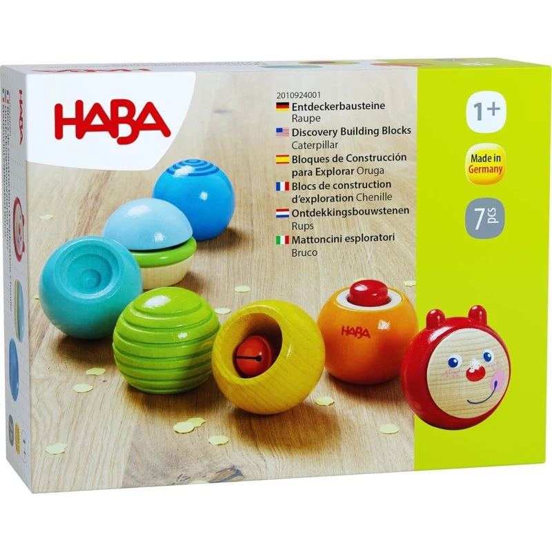 Haba Entdeckerbausteine Raupe – 7 Holzkugeln