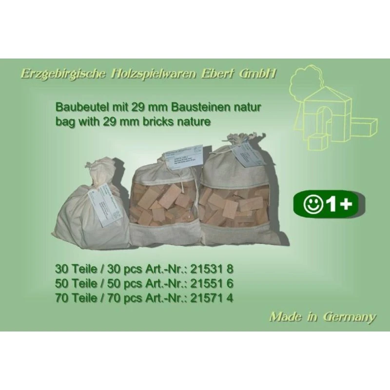 Ebert GmbH Natur-Holzbausteine 70 Stück im Beutel