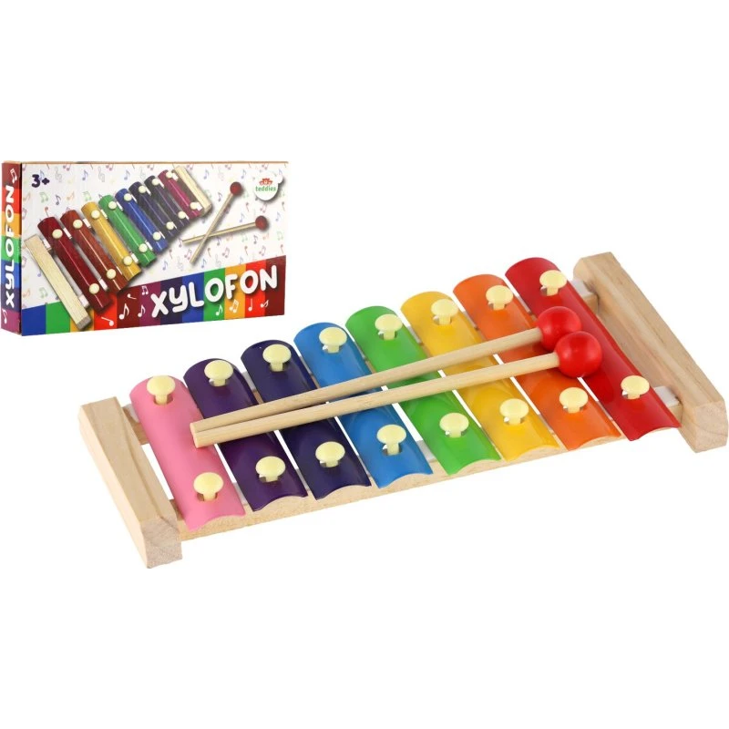 Teddies Xylophon Holz/Metall 24 cm mit Schlägeln