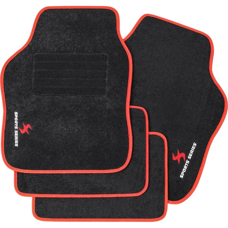 WOLTU 4er-Set Autofußmatten schwarz 450gsm