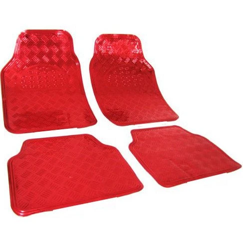 WOLTU Alumatte 4-teilig Alu-Chrom Optik Fußmatten