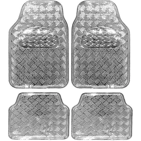 WOLTU Alumatte 4-teilig Alu Chrom Optik Silber