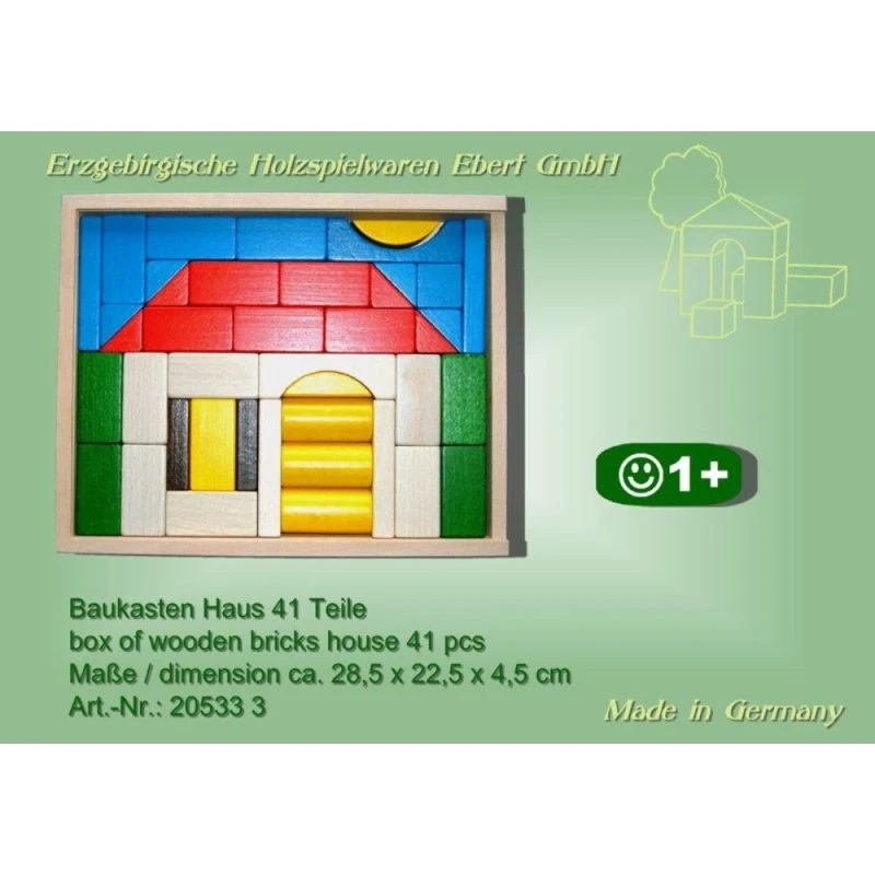 Ebert GmbH Baukasten Haus 41 Bausteine farbig