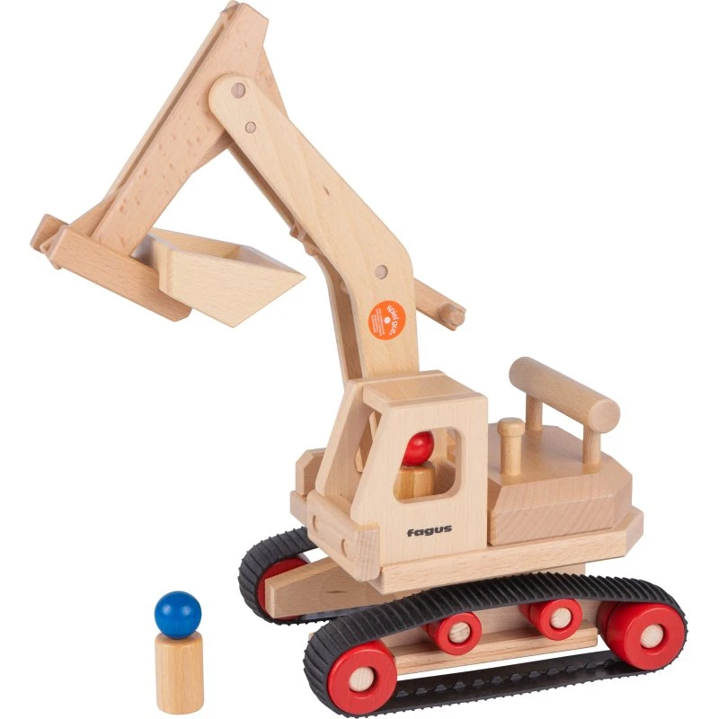 fagus® Bagger aus Holz, 46 cm, mit drehbarem Aufbau