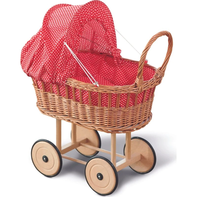 Glückskäfer 521930 Korb-Stubenwagen mit Stoff-Himmel