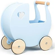 MOOVER Dänischer Holz-Puppenwagen hellblau