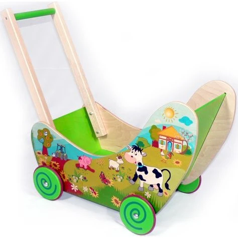 Hess Puppenwagen Bauernhof Holz, 62x53x31 cm