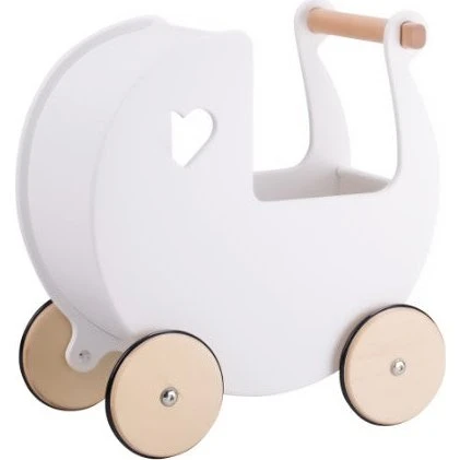 Moover Toys Holz-Puppenwagen weiß (dänisches Design)