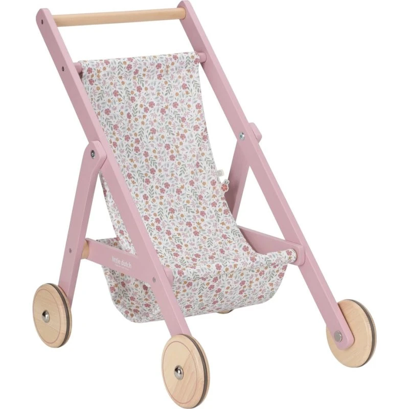 Little Dutch Puppenbuggy Holz Rosa FSC