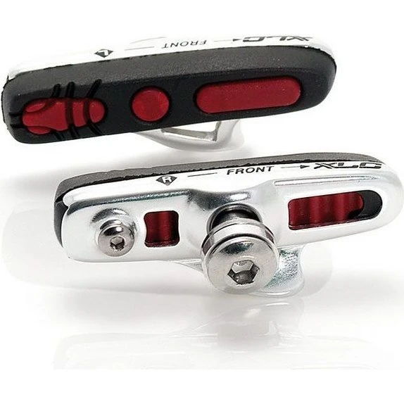 XLC BS-R04 Cartridge Road Bremsschuhe 55mm (4er Set) silber/schwarz/rot