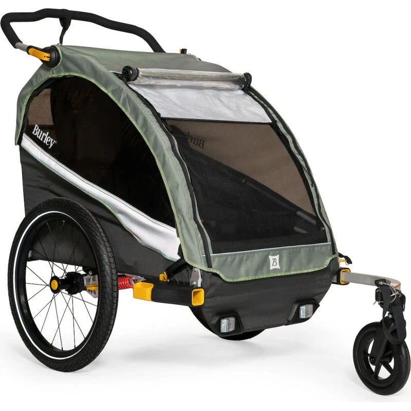 Burley D'LITE X Double Kinderanhänger 2024 sage green/carcoal grey