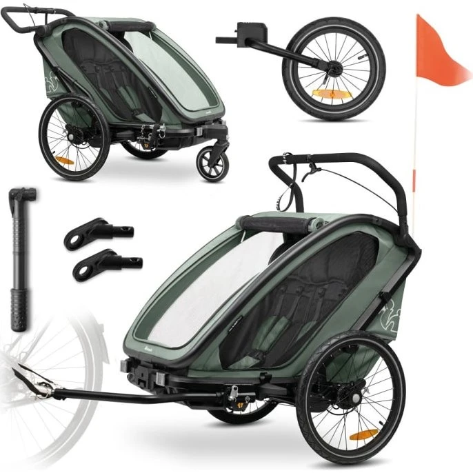 Hauck Bike N Walk Duo 3-in-1 Fahrradanhänger Light Grey