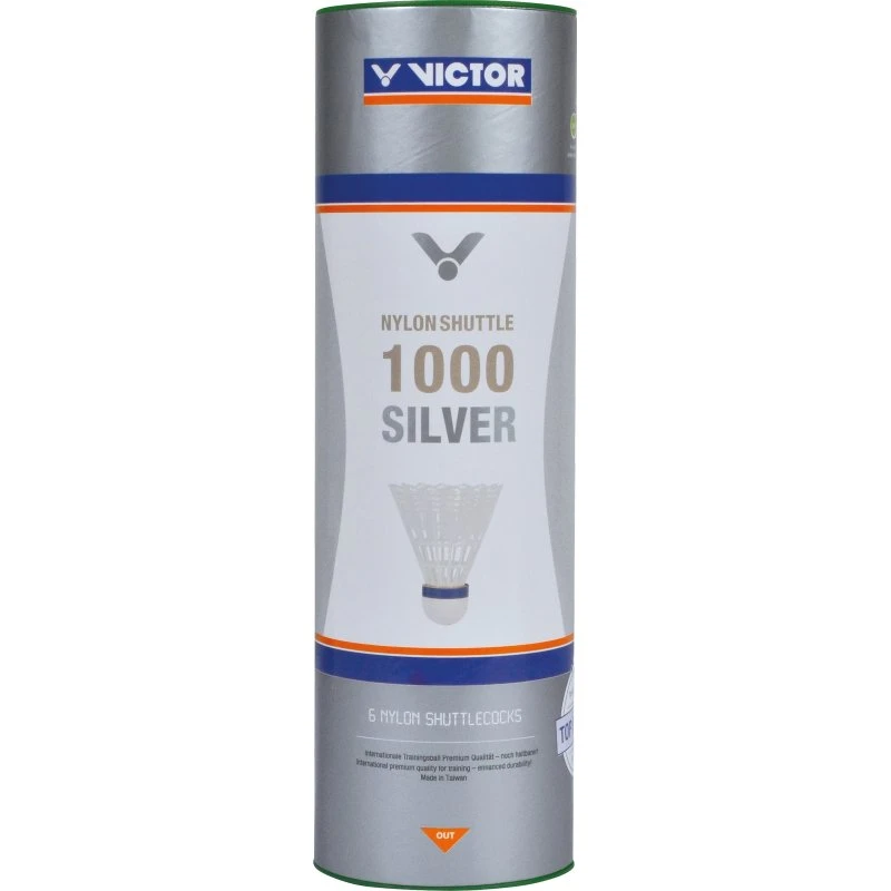 VICTOR Nylon Shuttle 1000 Silber Badmintonbälle (6er-Pack)