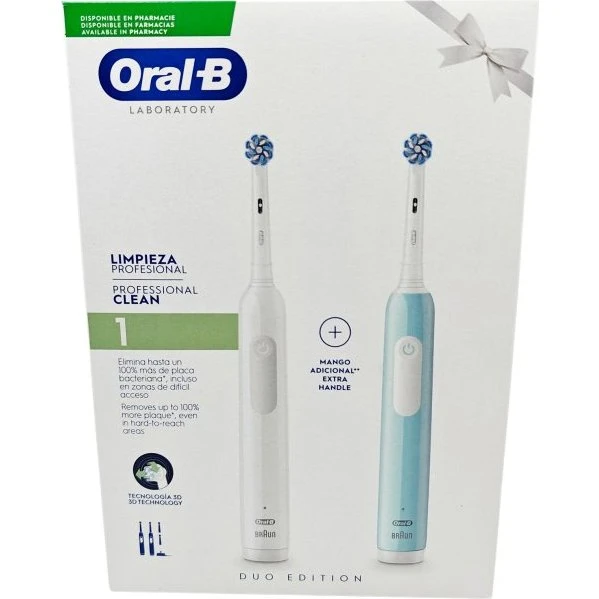 Oral-B Pro 1 Sensitive Duo Elektrische Zahnbürste Weiß/Blau