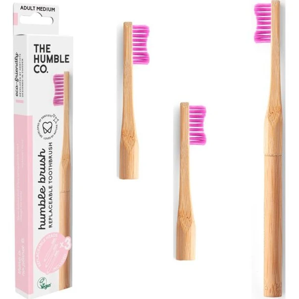 The Humble Co. Bambus-Zahnbürste Soft Lila mit austauschbarem Kopf