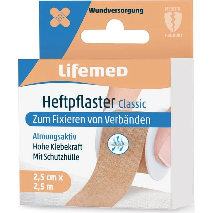 Lifemed Heftpflaster 2,5 m x 2,5 cm hautfarben