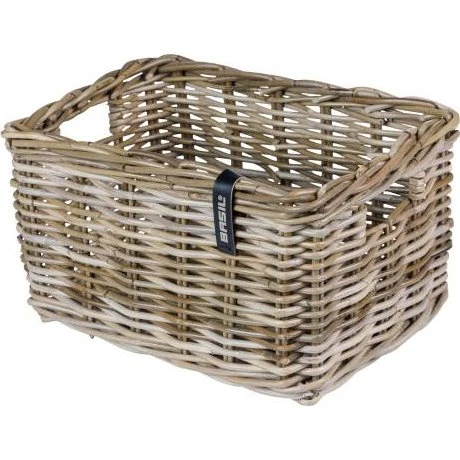 Basil Dax L Rattan-Vorderradkorb grau 35x47x27 cm