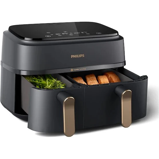 Philips Airfryer 3000 Dual Basket NA352/00, 9L, Schwarz