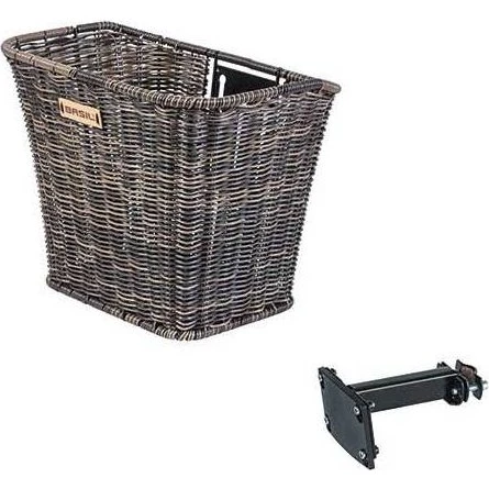 Basil Bremen Rattan Look FM Vorderradkorb dunkelbraun