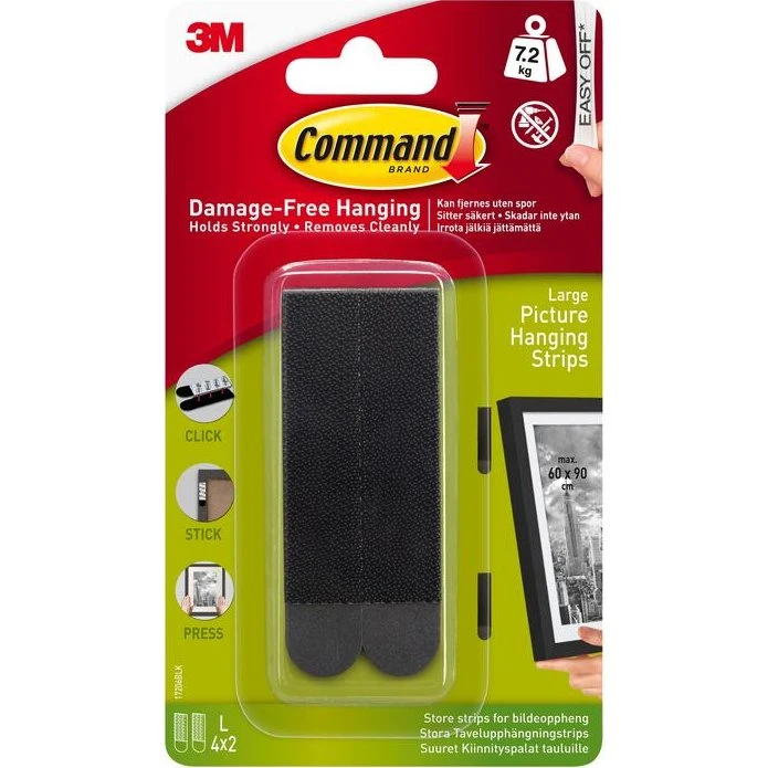 3M Große Command Bilder-Montage-Strips, Weiß, 12er Set
