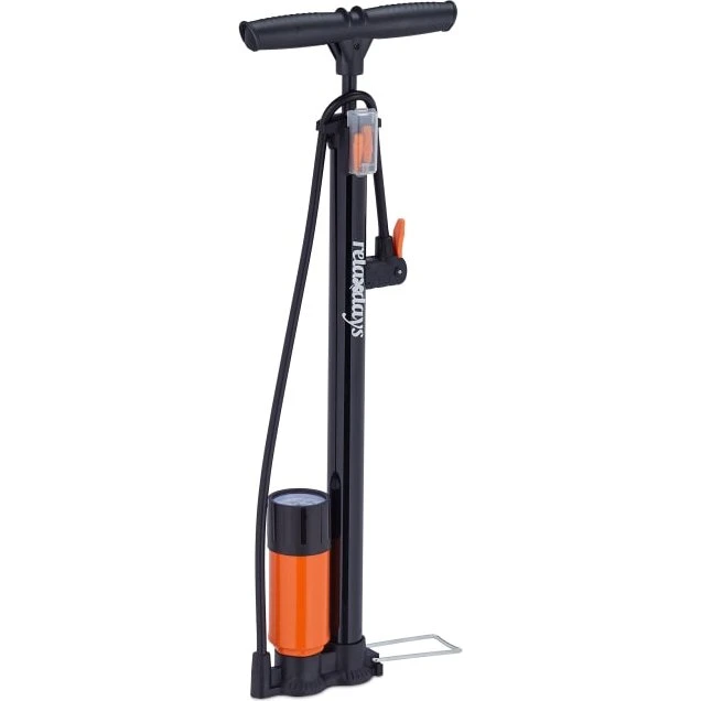 Black-Orange Standpumpe mit Manometer