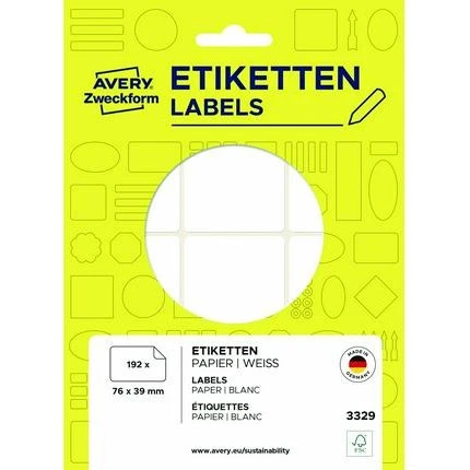 Avery Zweckform Etiketten 76 x 39 mm weiß 192 Stück